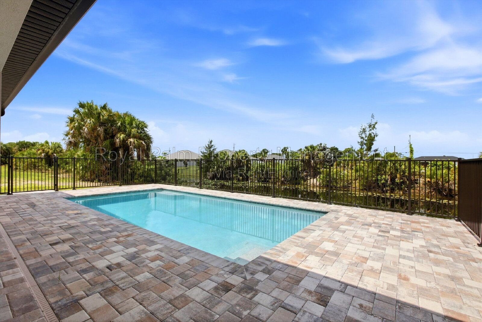 New 3/2 Pool Home for Rent on Canal, Fenced Yard, Pets Welcome. Your Dog Approves of This Backyard property image